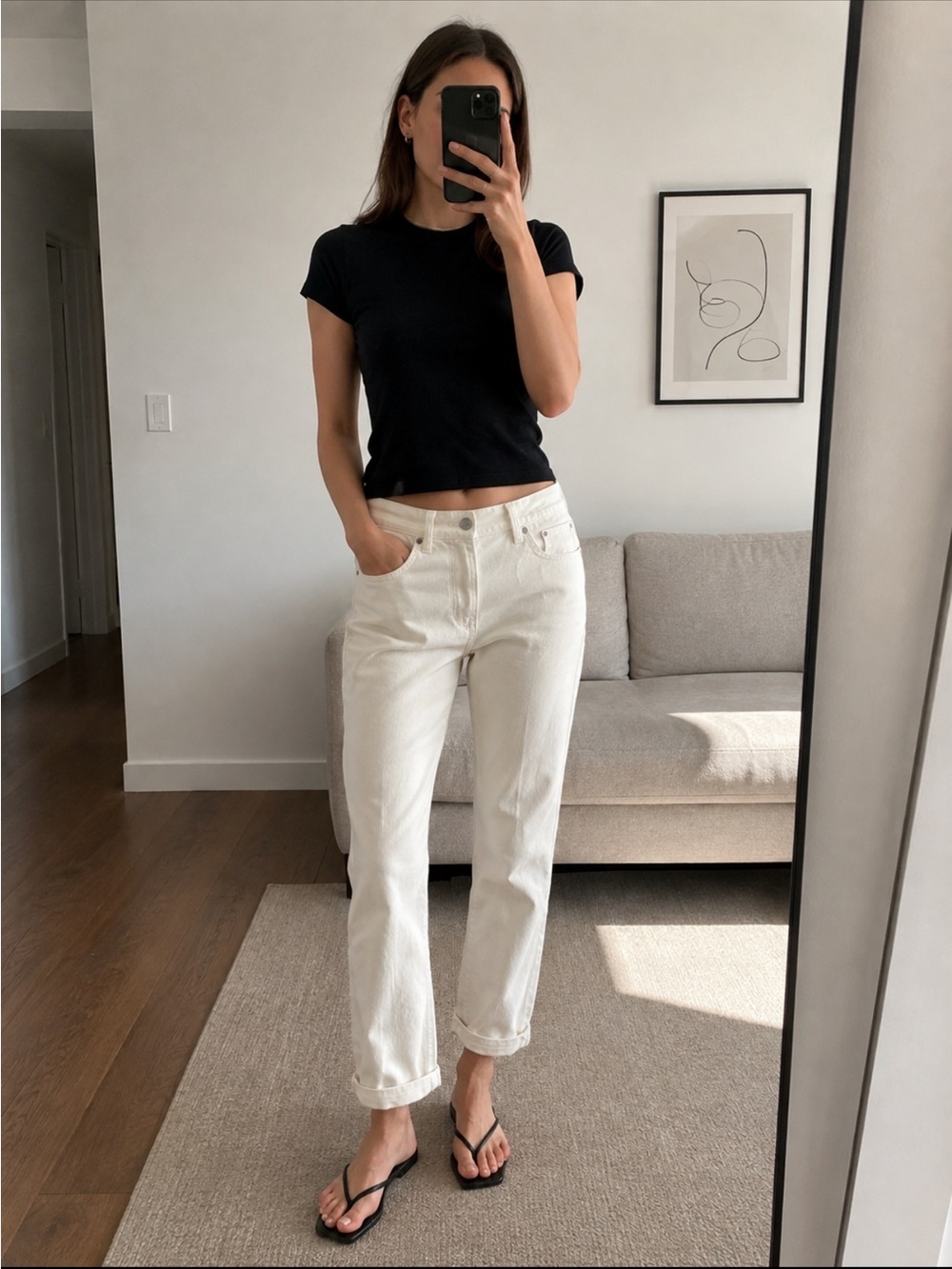 Calvin Klein Jeans Cream/White Straight Leg — Size 29/8